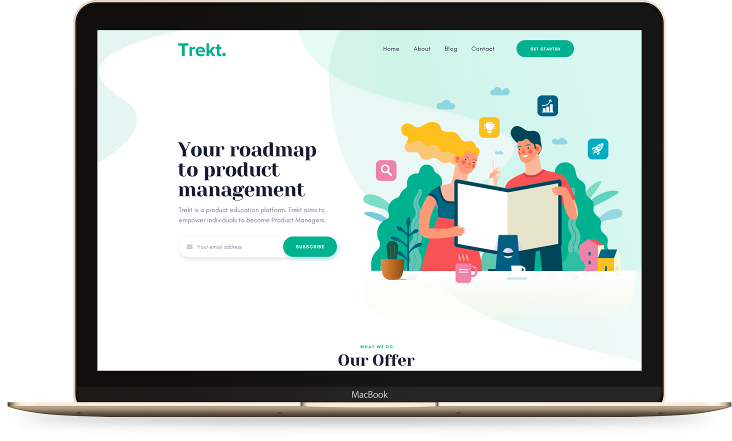 Esempio di sito web su laptop