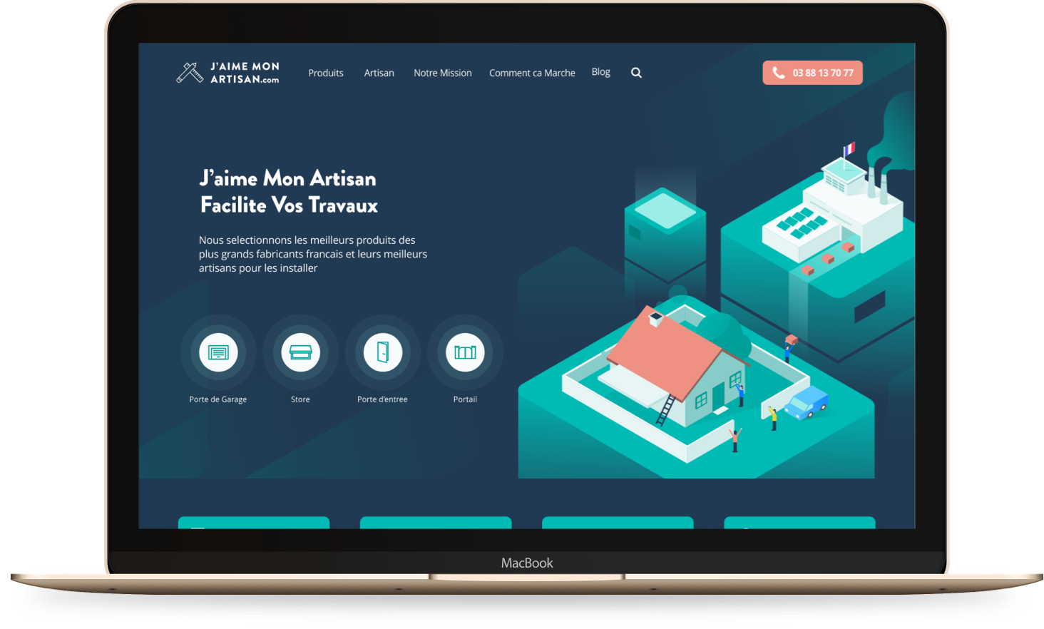 Exemple de site web sur laptop